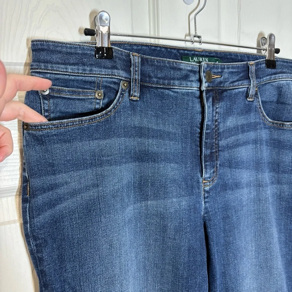 Lauren Ralph Lauren Jeans Women Size 14 Blue Denim Straight Classic Stretch